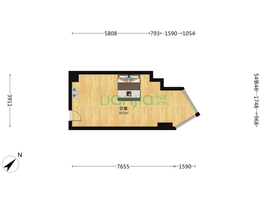 中胜国际 1室0厅0卫 42平方