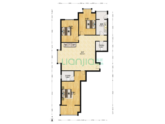 康馨苑 3室1厅2卫 160平方