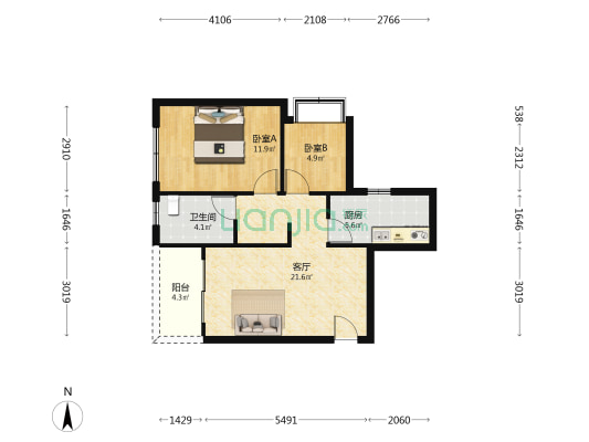 中建海樾府 2室1厅1卫 70平方