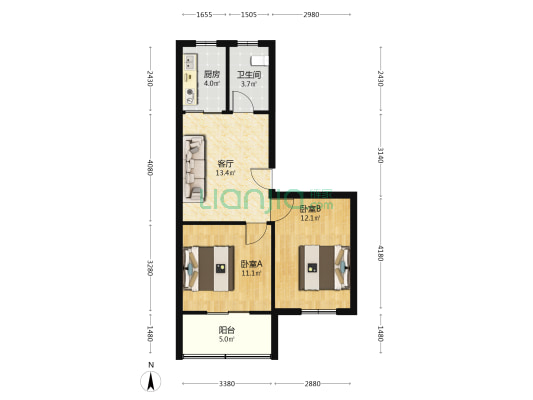 育才小区（海曙区） 2室1厅1卫 61平方
