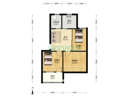 车站路社区 2室1厅1卫 69平方