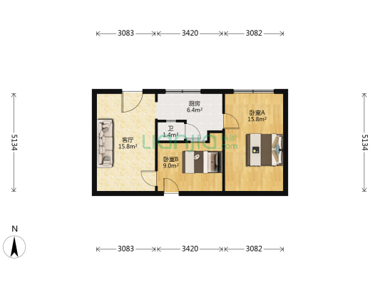 金塘东街20号 2室1厅1卫 74平方
