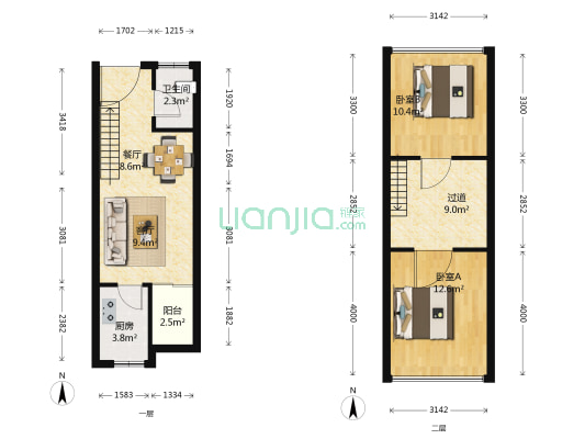 金水湾 2室2厅1卫 42平方