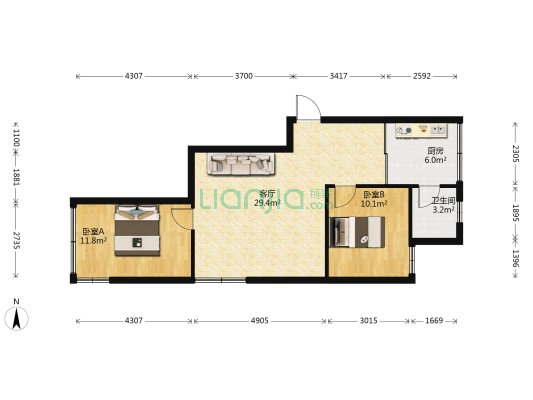 润丰家园 2室1厅1卫 78平方