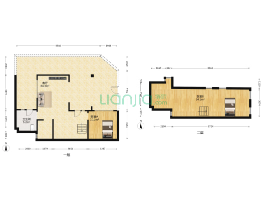 中铁水映青城 2室1厅1卫 90平方