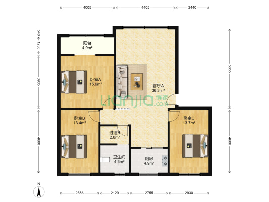红阳1区 3室1厅1卫 112平方