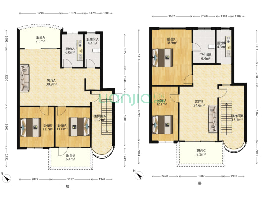 北隅兴隆街158号 4室2厅2卫 150平方