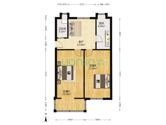 汉阳大道488号 2室1厅1卫 74平方