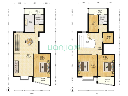 昂内天骄美地 4室1厅2卫 104平方