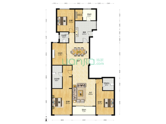 嘉天汇 3室1厅3卫 220平方