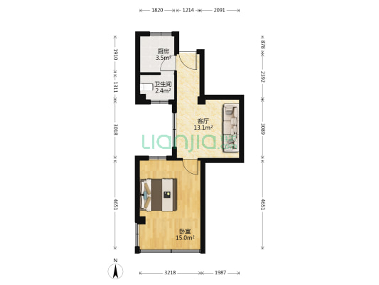 南堤二马路 1室1厅1卫 39平方