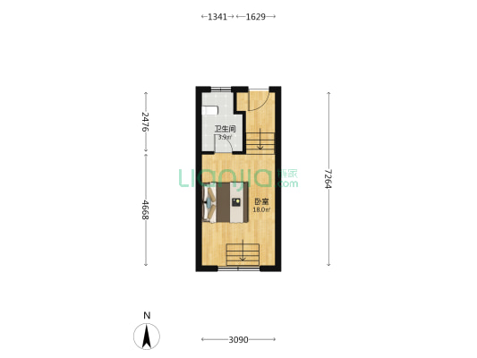 番禺路180弄 1室0厅1卫 30平方