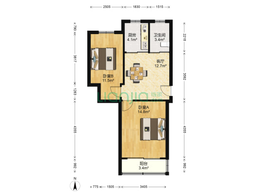仁安场 2室1厅1卫 63平方