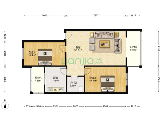 文和家园小区 2室1厅1卫 112平方