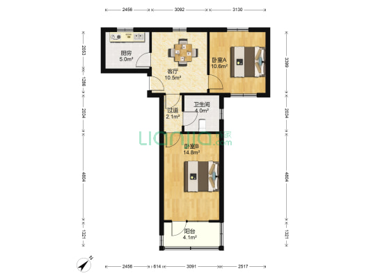 德华路251号 2室1厅1卫 65平方