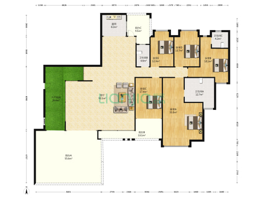 海畔·嘉苑 5室1厅3卫 266平方