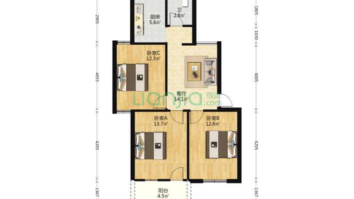 三峰园二手房实景图