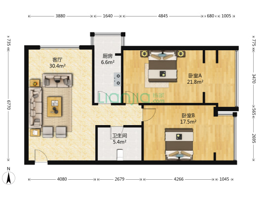 鼎盛家园二期 2室1厅1卫 99平方