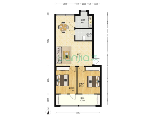 文宣巷10号 2室1厅1卫 90平方