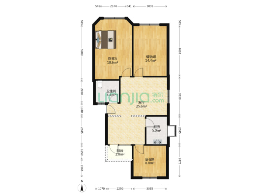 汉阳大街12号院 2室1厅1卫 96平方