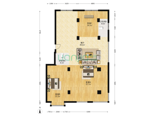 长春路 3室1厅2卫 155平方