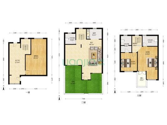 万科白鹭郡 2室1厅3卫 104平方