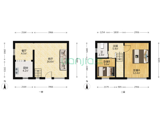 假日青城 2室2厅1卫 58平方