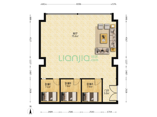御玺大厦 3室1厅0卫 182平方