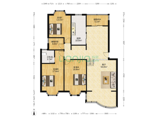 国税局宿舍 3室1厅1卫 150平方