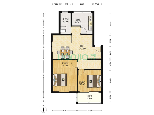 城西教师新村 2室1厅1卫 74平方