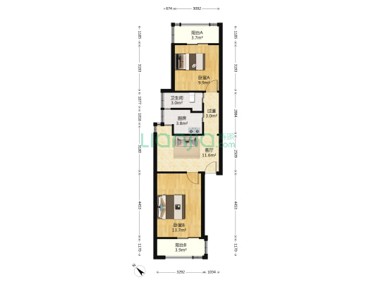 和平大道720号 2室1厅1卫 60平方