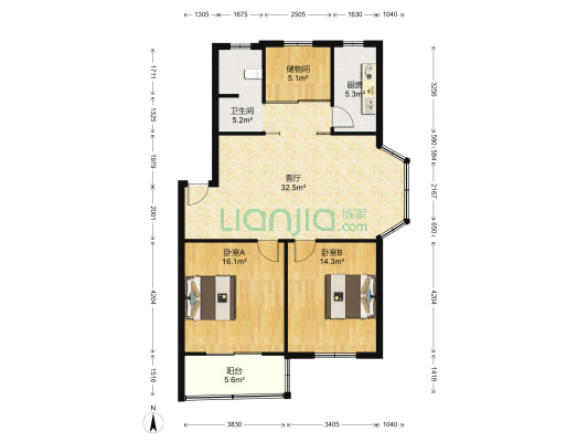 姑孰新城 2室1厅1卫 96平方