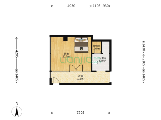 科技大楼 1室0厅1卫 80平方