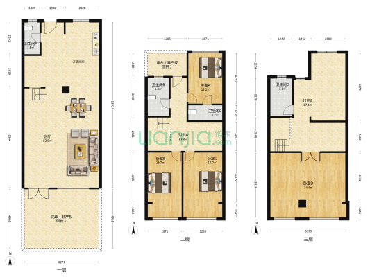 孔雀城花涧墅 4室1厅4卫 150平方
