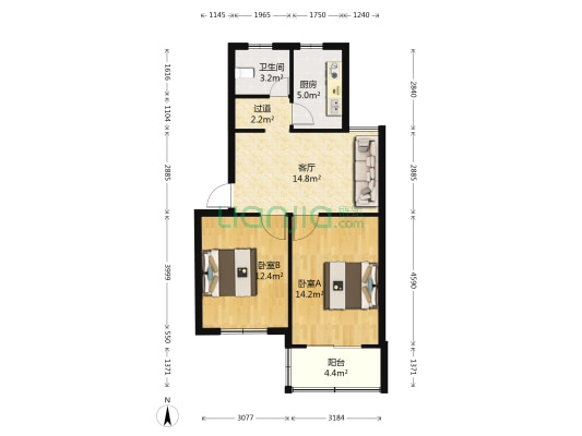 金桥新村四街坊 2室1厅1卫 70平方