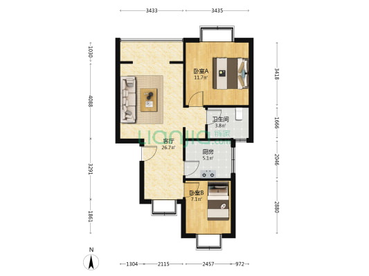 城南坡社区一期 2室1厅1卫 69平方