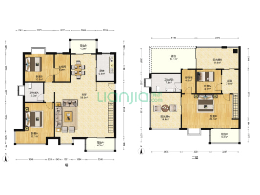 香格里拉东苑 4室1厅2卫 212平方