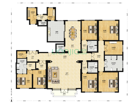 泛海世家东府 6室2厅6卫 458平方