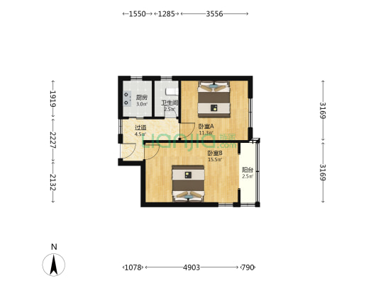 东后老街134号 2室0厅1卫 51平方