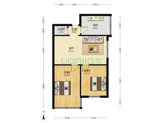 青龙巷9号 2室1厅1卫 72平方