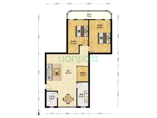 长盛街55号 2室1厅1卫 101平方