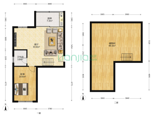 金星小区 1室1厅1卫 72平方