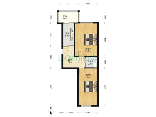 气象宿舍回迁楼 2室1厅1卫 60平方