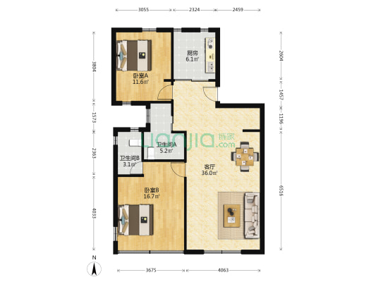 华山路351弄 2室1厅2卫 101平方