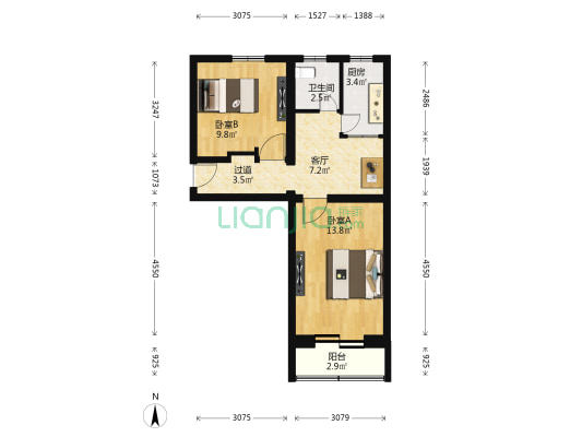 南辛村20号南植社区 2室1厅1卫 56平方