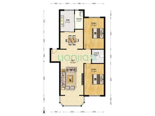 海华新居 2室1厅1卫 116平方