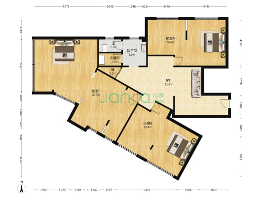 盈盛楼 3室1厅2卫 189平方