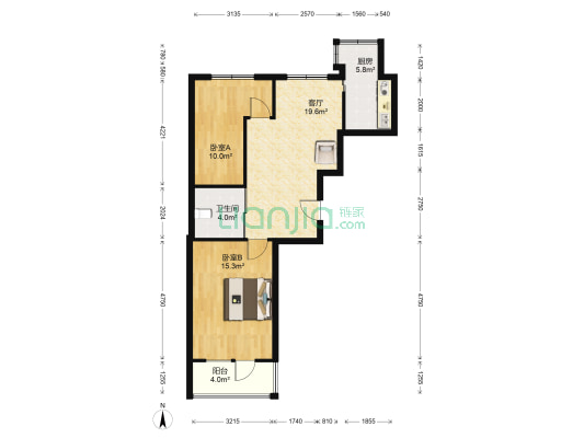 博众新城二期 2室1厅1卫 74平方