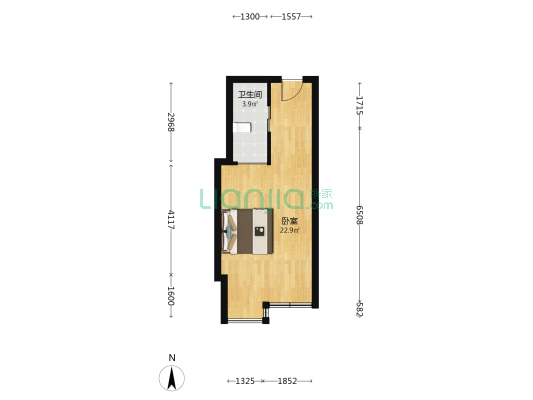 多伦多公馆 1室0厅1卫 49平方