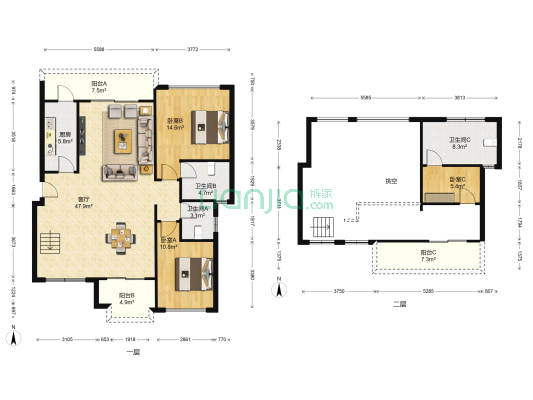 光华安纳溪湖栖岸 3室1厅3卫 137平方